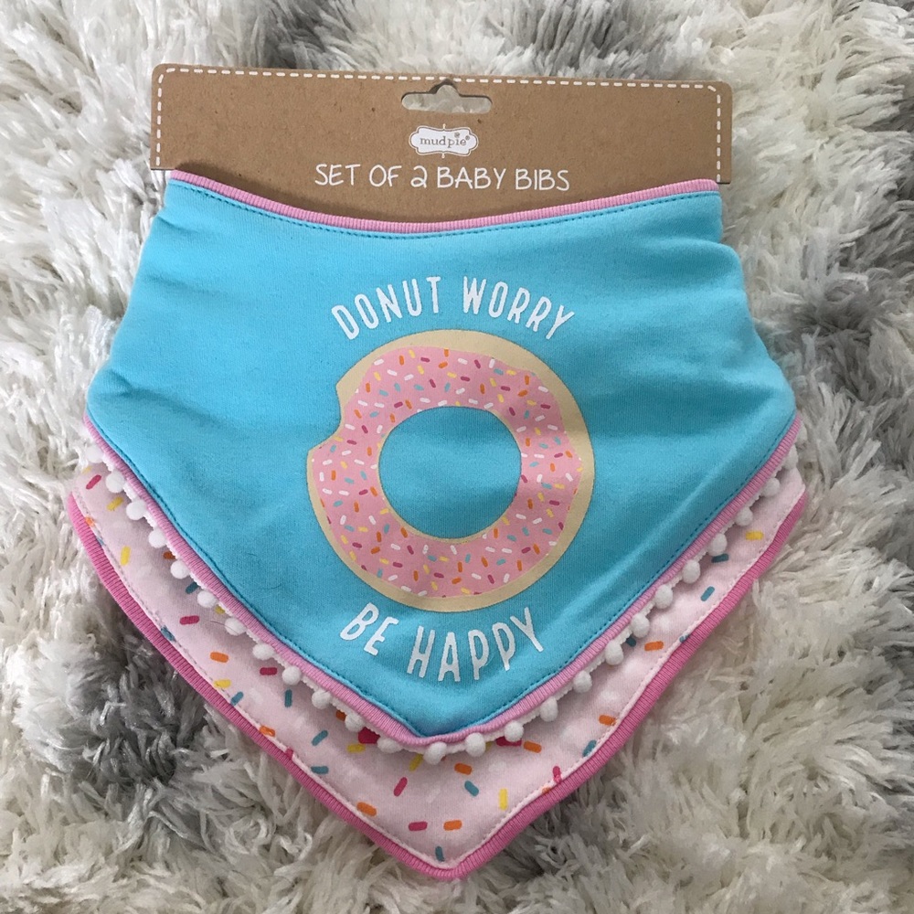 NWT Mud Pie Baby Bibs